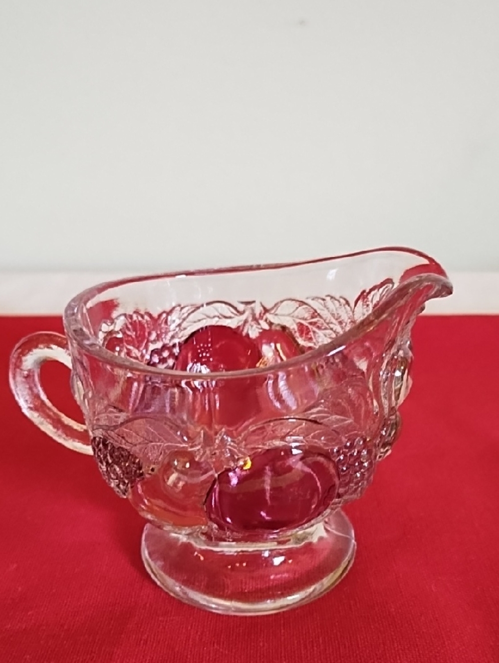 Westmoreland Della Robbia Flash Paint Footed Creamer 1928-1940.